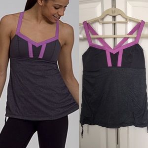 Lululemon Hot Class Tank (Purple, Heather Gray)
